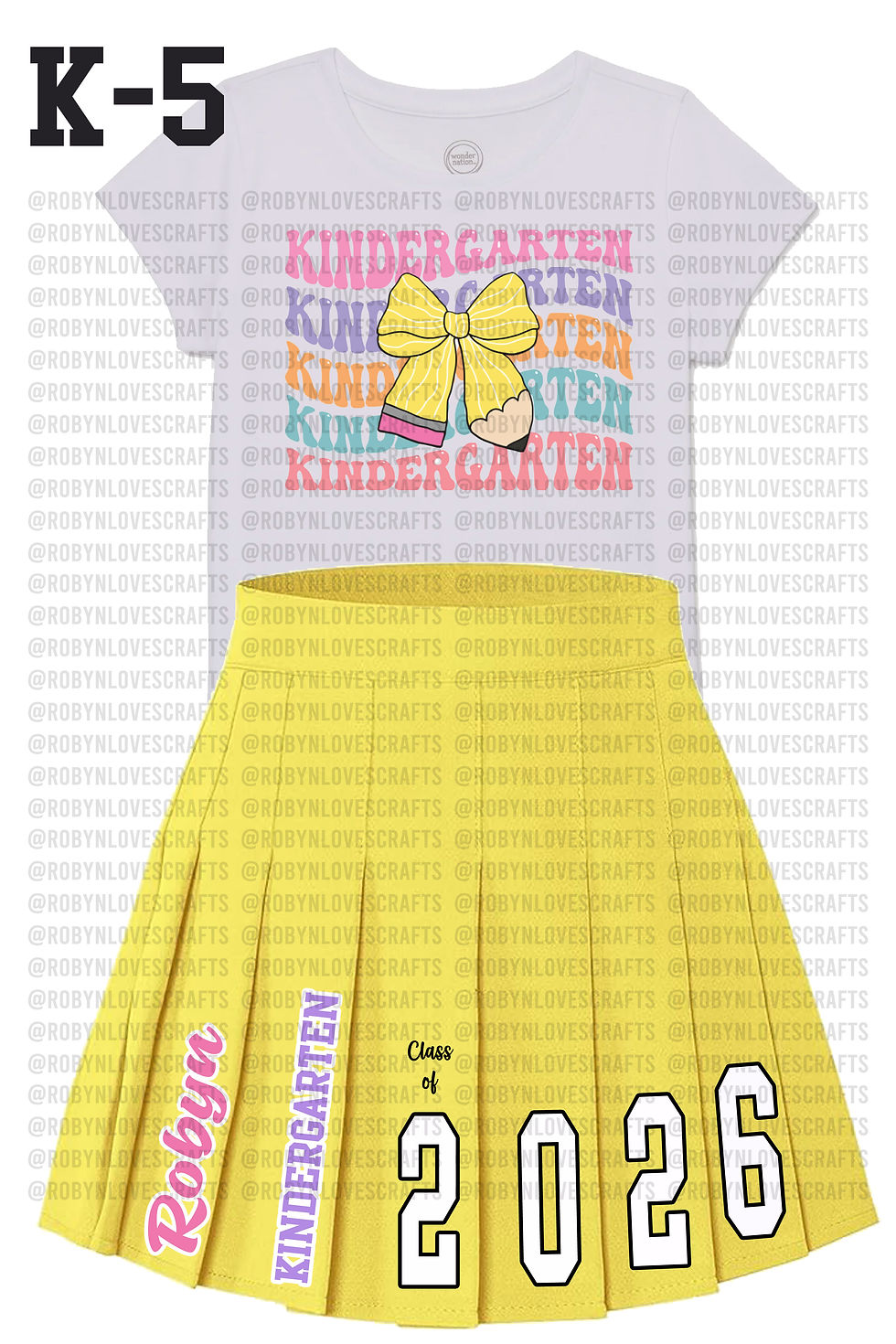 Thumbnail: Pleated Skirt Set - First Day of School Kindergarten