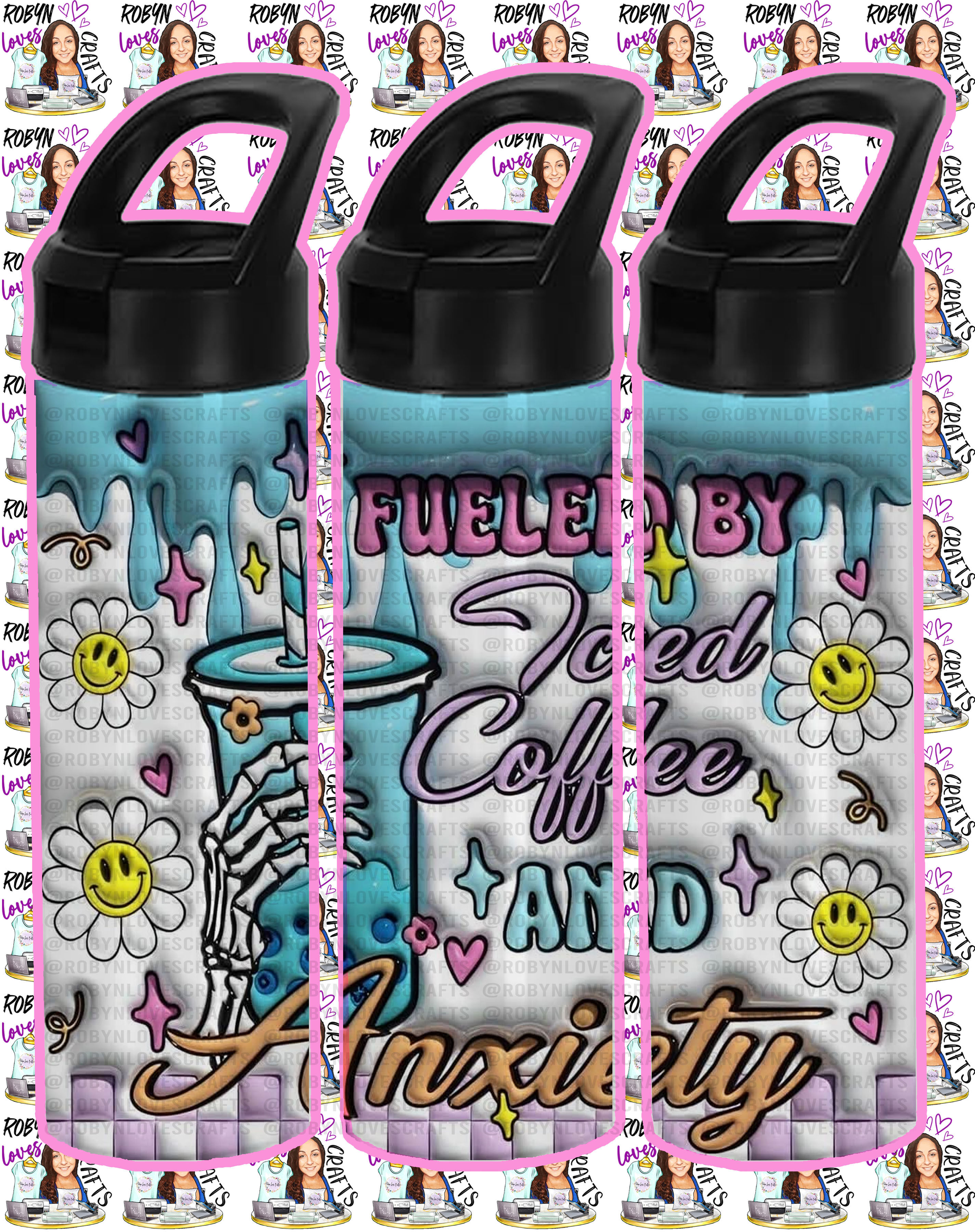 Custom Tumbler - Fueled by Ice Coffee and Anxiety