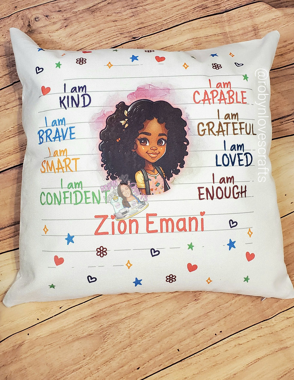 Thumbnail: Throw Pillow- Little Girl Positive Affirmations