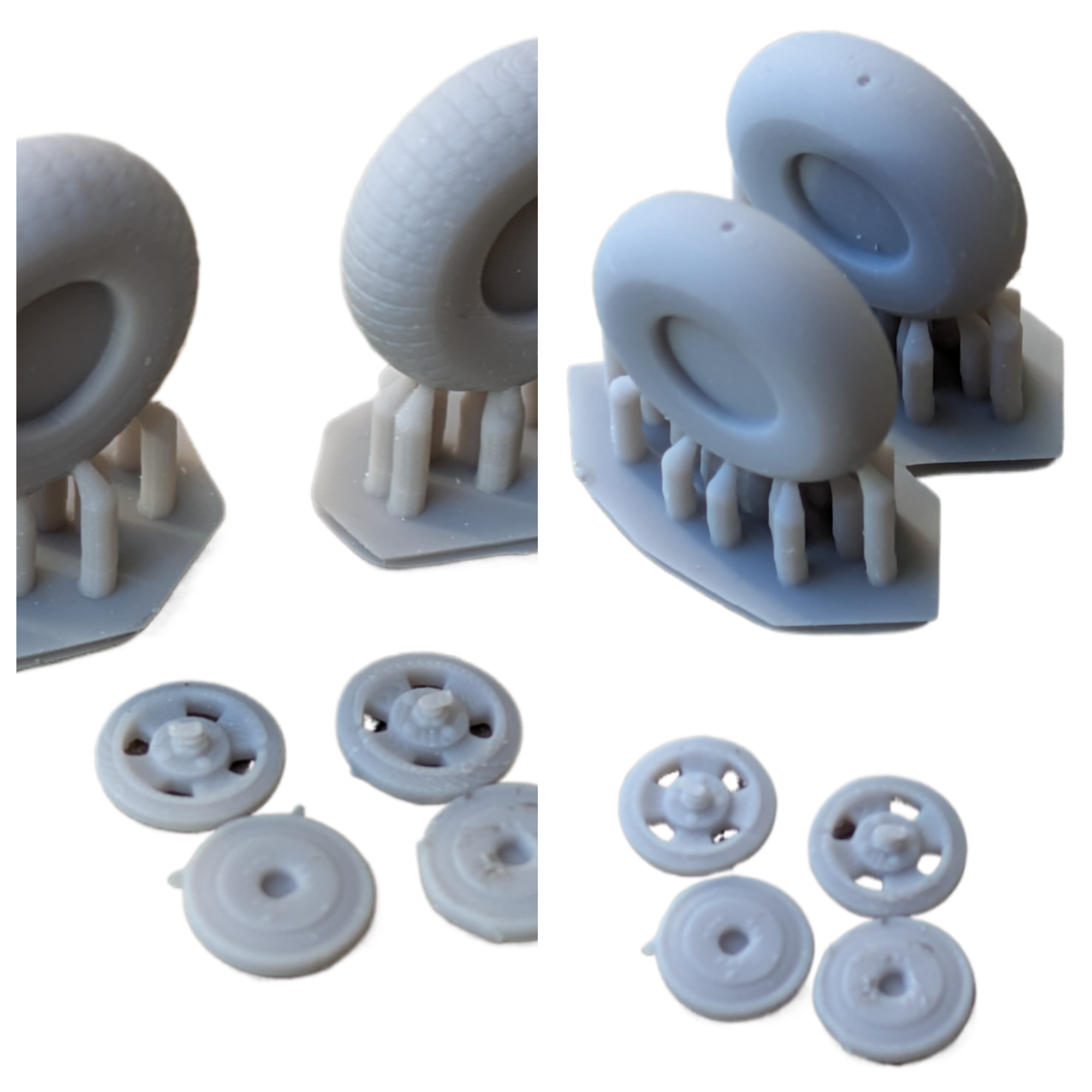 R2D FAST-FIX 1/72 Hawker Hurricane Wheel 2-PAK Smooth & Block Tread Combo