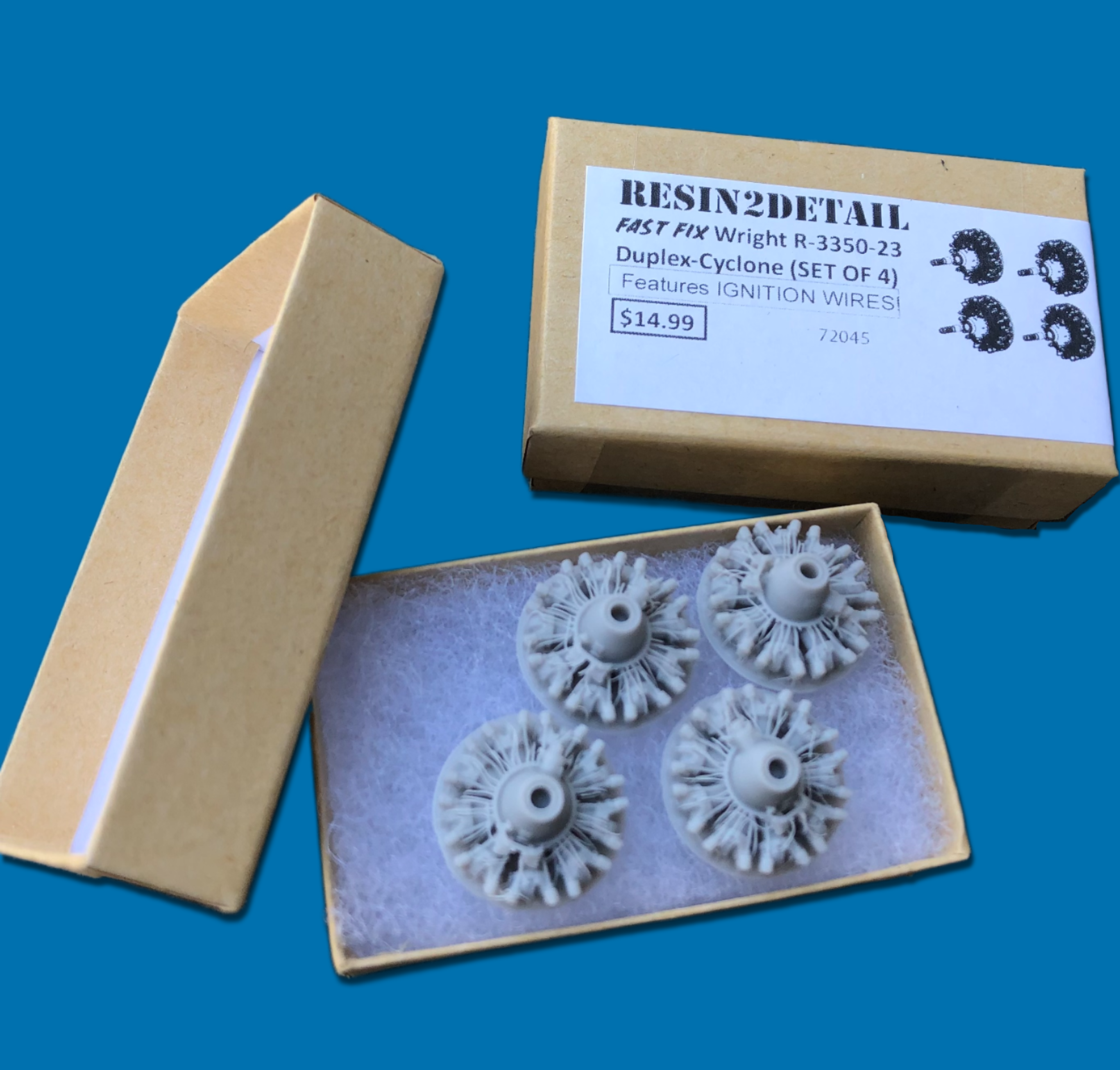 1/72 FAST FIX Set of 4 Wright 3350-23 DUPLEX CYCLONE Radial Engine Fronts 72045