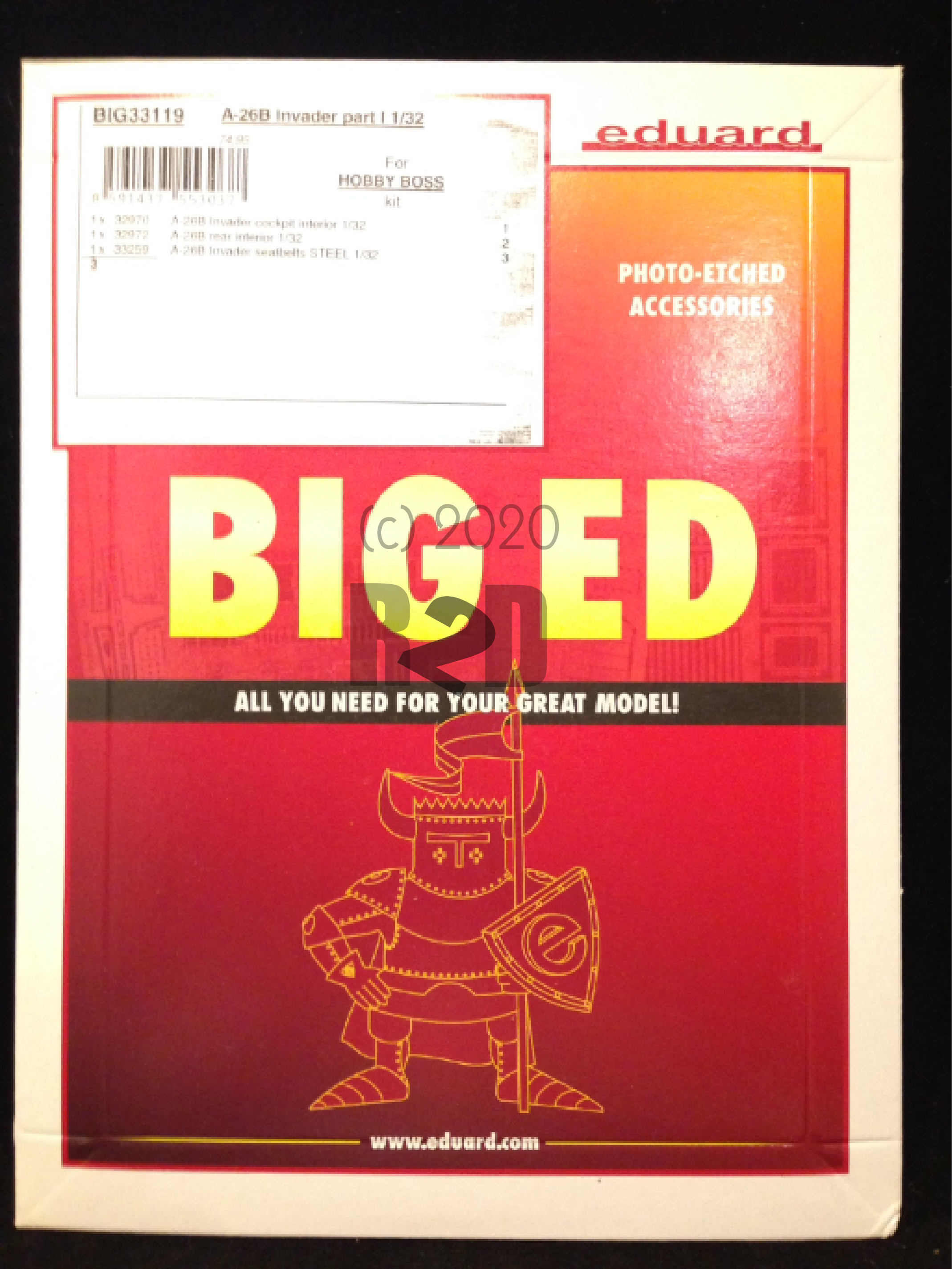 1/32 Eduard BIG ED #33119 A-26 Invader Part I Photo-etch Detail Set Hobby Boss