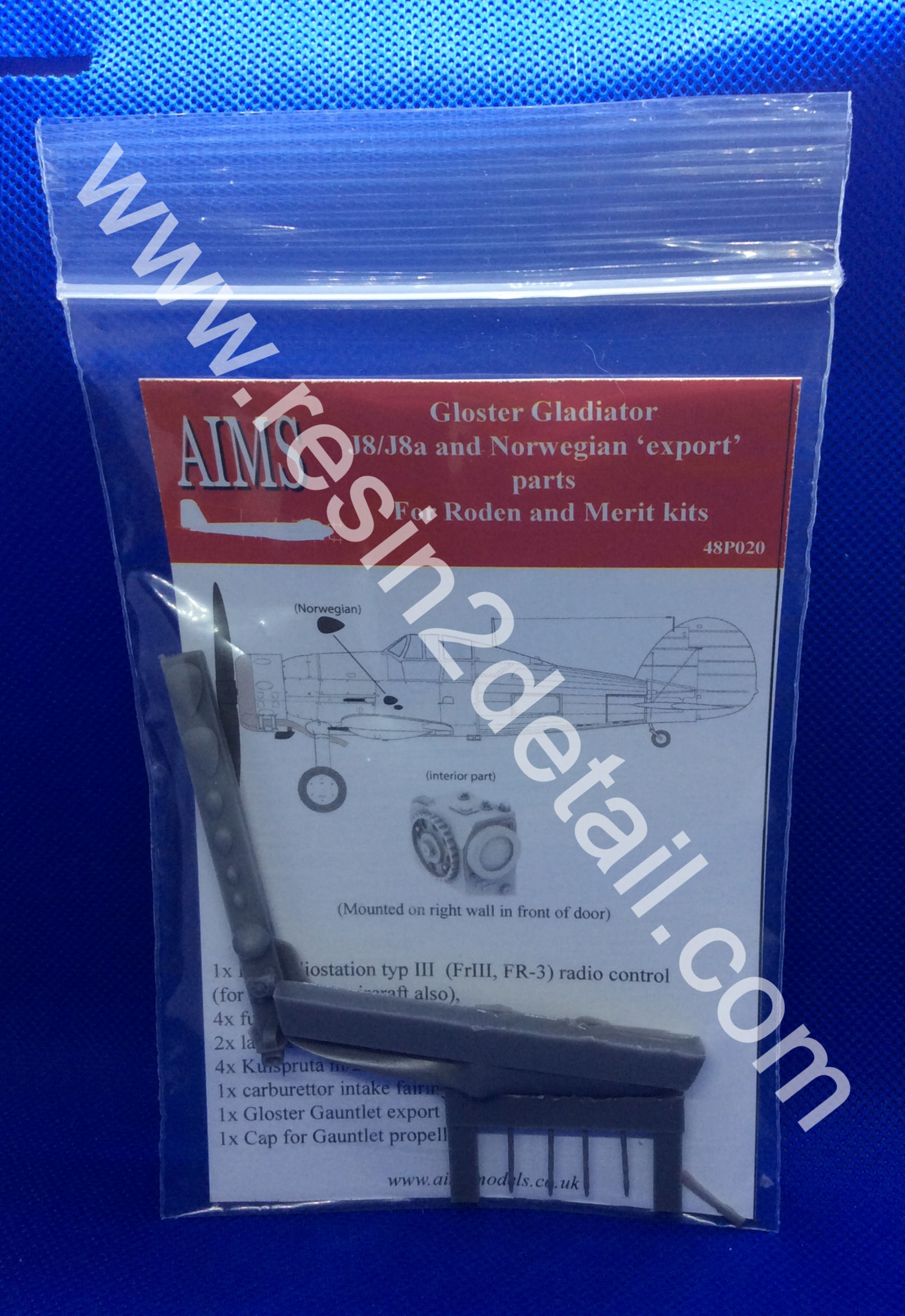 AIMS Resin 1/48 Gloster Gladiator J8/a Norwegian "Export" Conversion (ROD/MER)