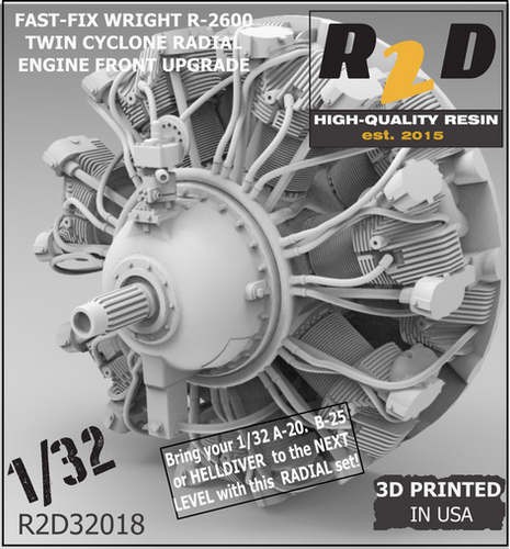 FAST-FIX 1/32 R-2600 Detailed Radial Engine Front RFF32018