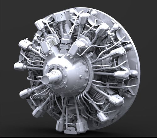 1/48 FAST FIX R-1830 Radial Engine Front w/ Wires 48207 | RESIN2detail