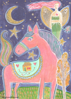 pink horse illustration