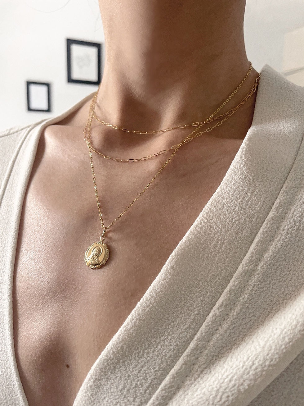 Thumbnail: Paperclip Double Layer Choker Necklace