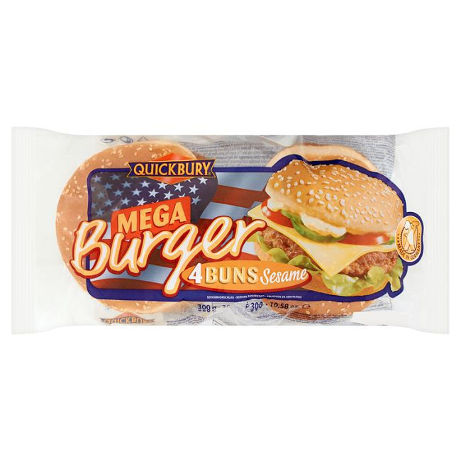 QUICKBURY MEGA SESAME BUNS 300G