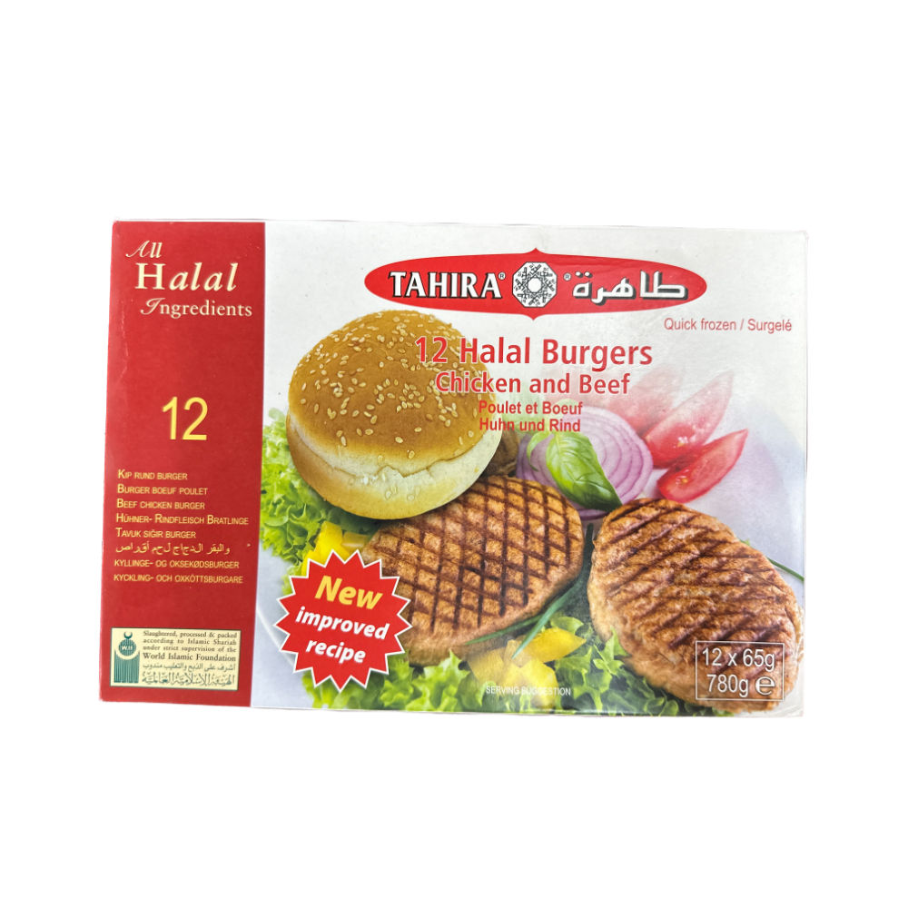 TAHIRA 12 CHICKEN & BEEF BURGERS 780G