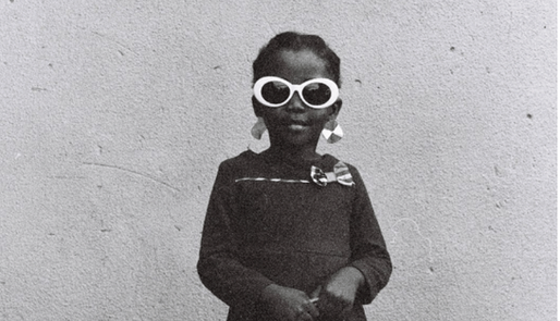 a child in black and white