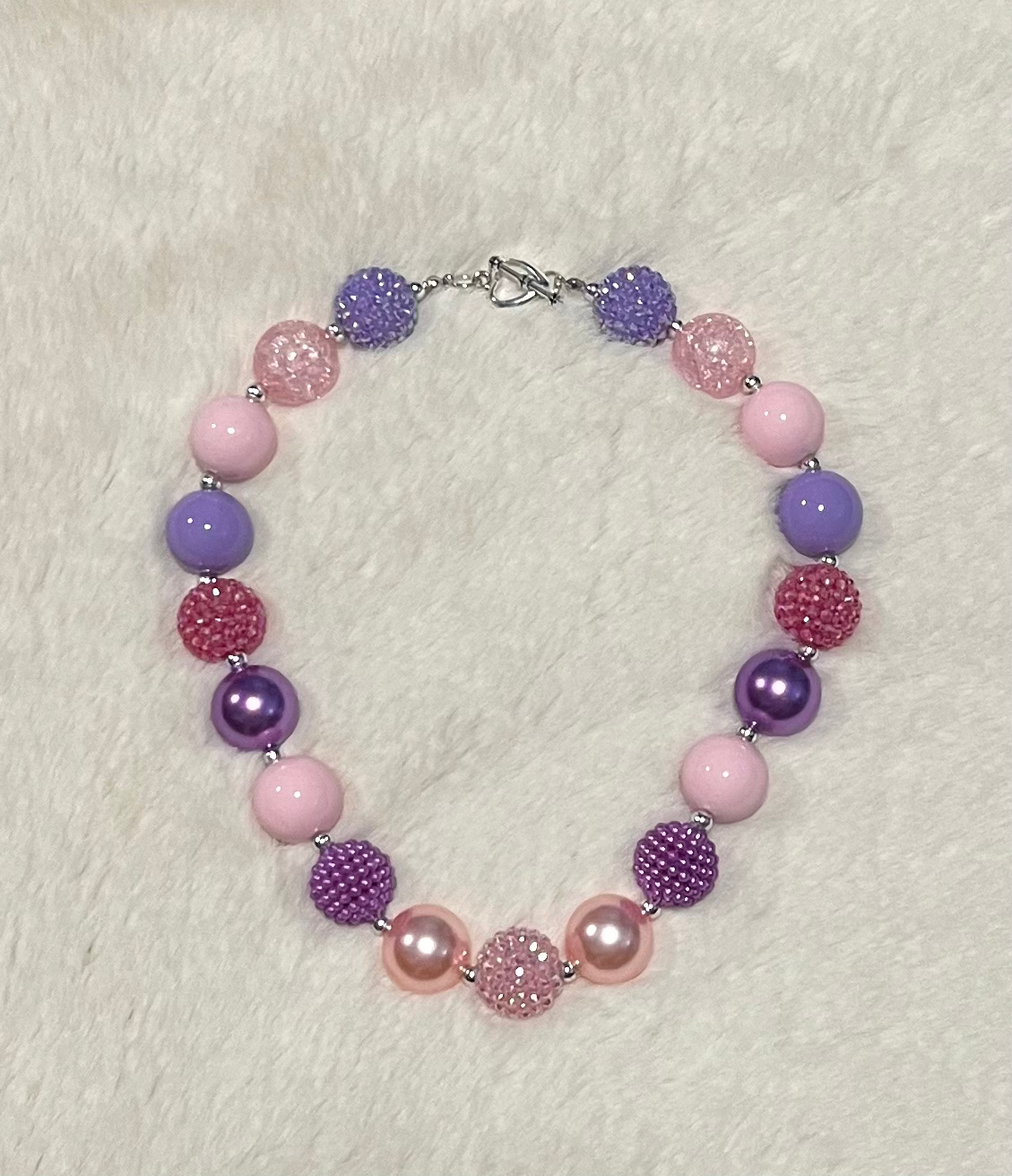 Blush Pink Purple Bubble Necklace 