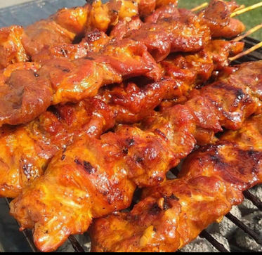 Juicy meat skewers