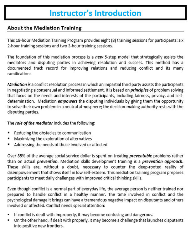 Thumbnail: Youth Peer Mediation Manual - Student Guide