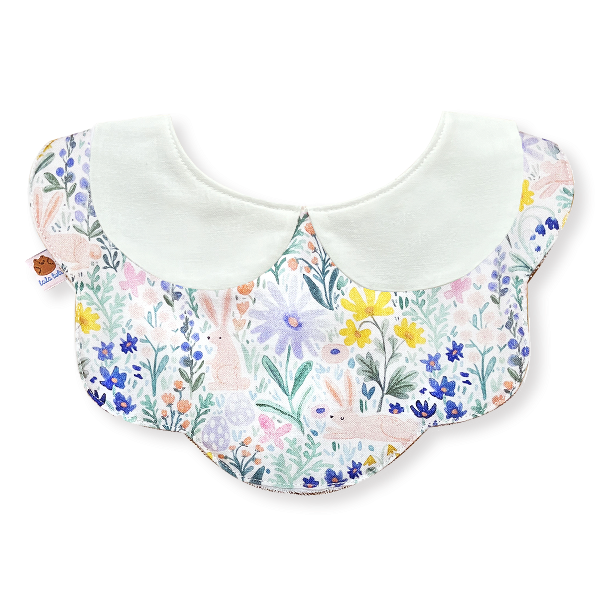 LALA LULU Personalised baby bib with collar - Bunny Garden