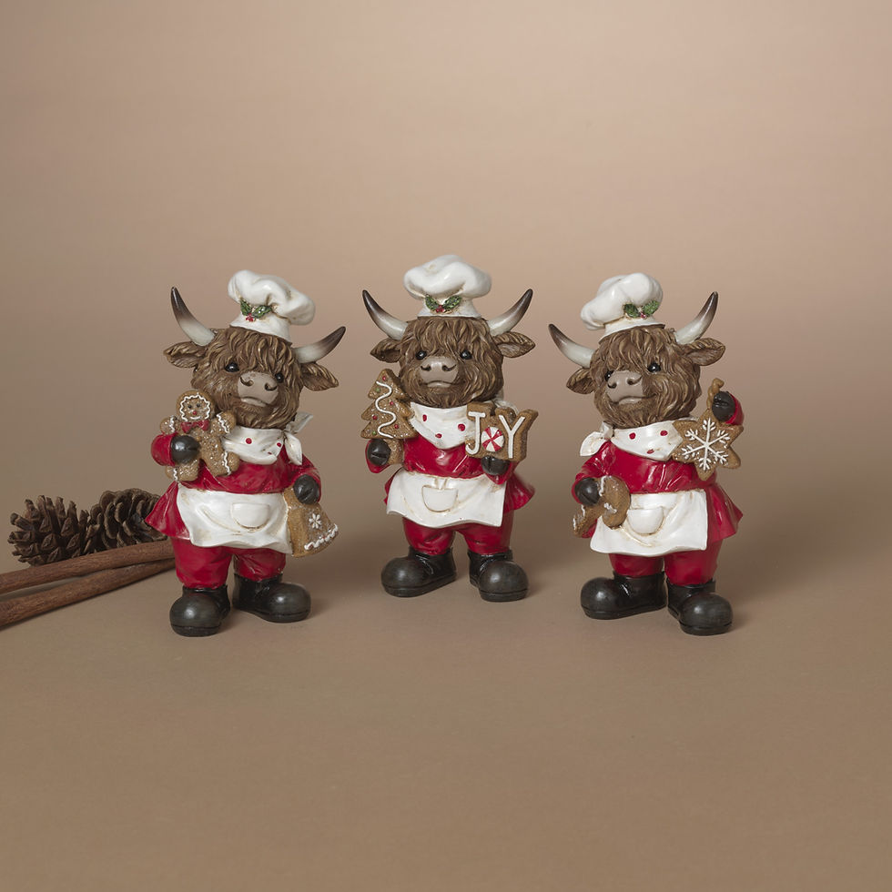 Highland & Home Christmas Baker Cows