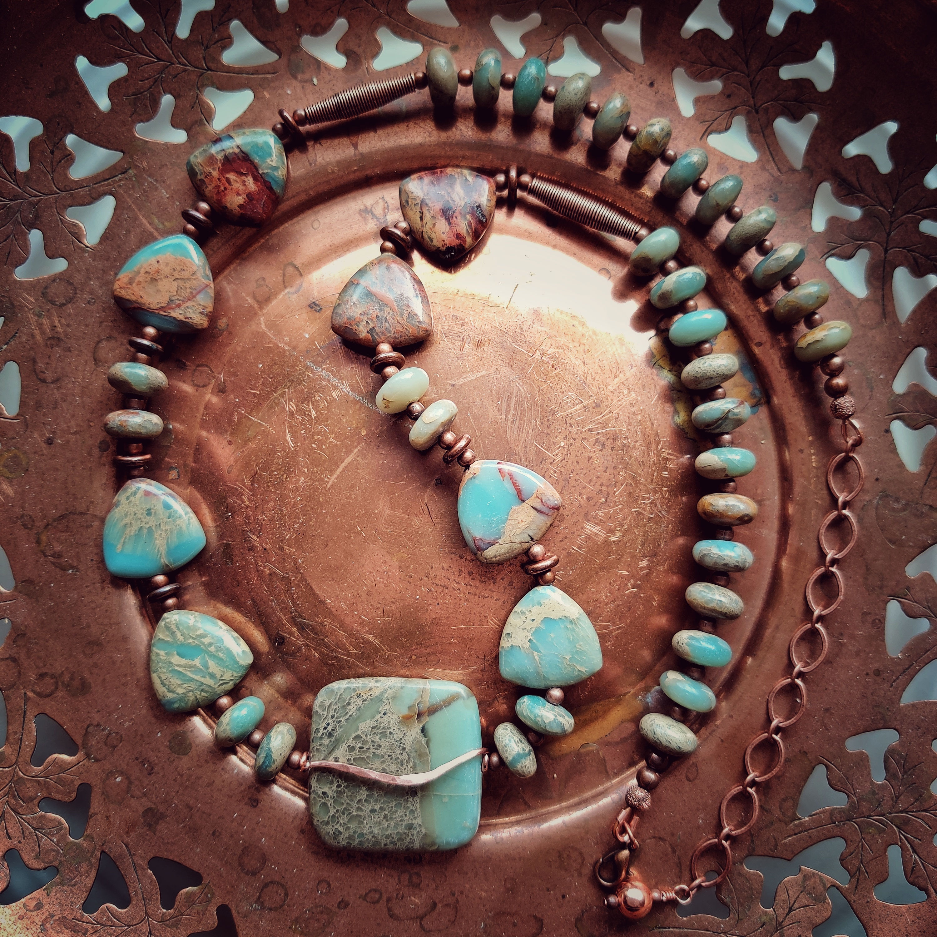 Terra Jasper .. necklace & earrings set