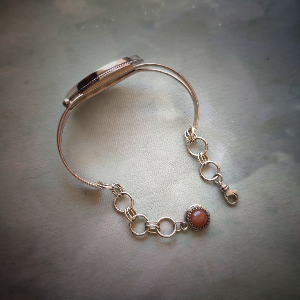 Thumbnail: Parrot Wing Chrysocolla Azurite cuff bracelet 