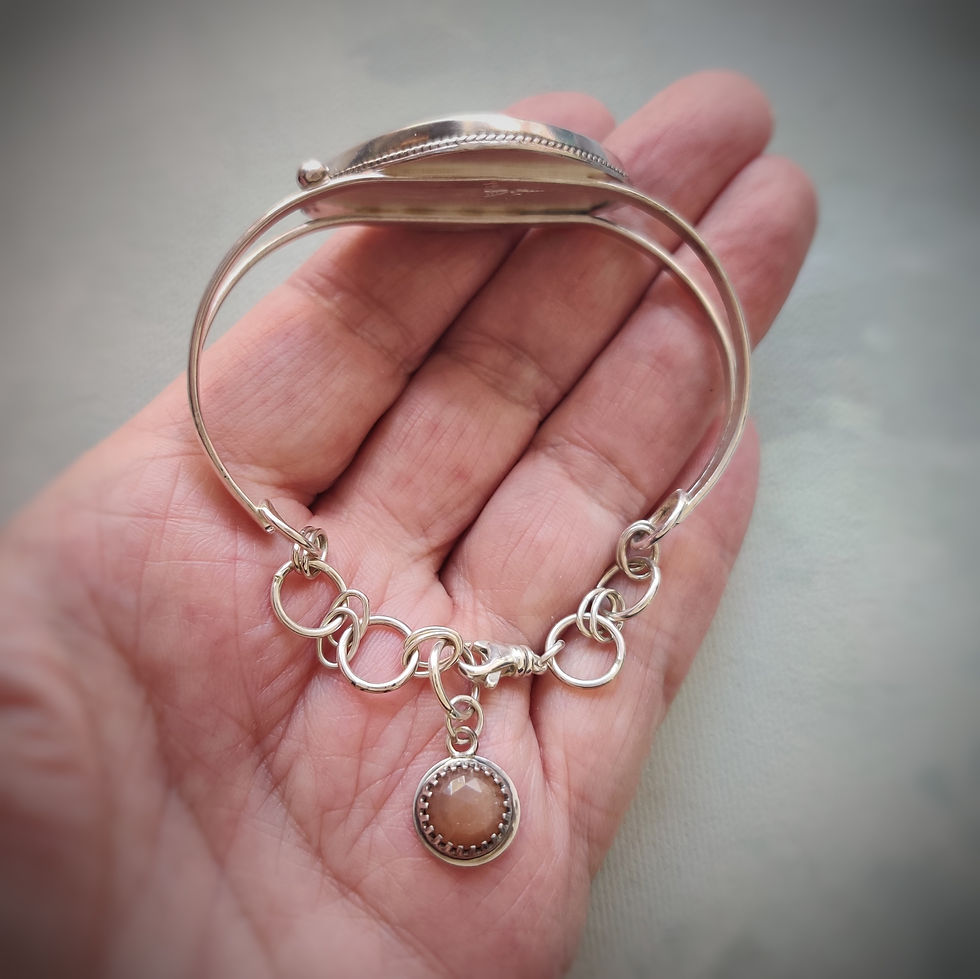 Thumbnail: Parrot Wing Chrysocolla Azurite cuff bracelet 