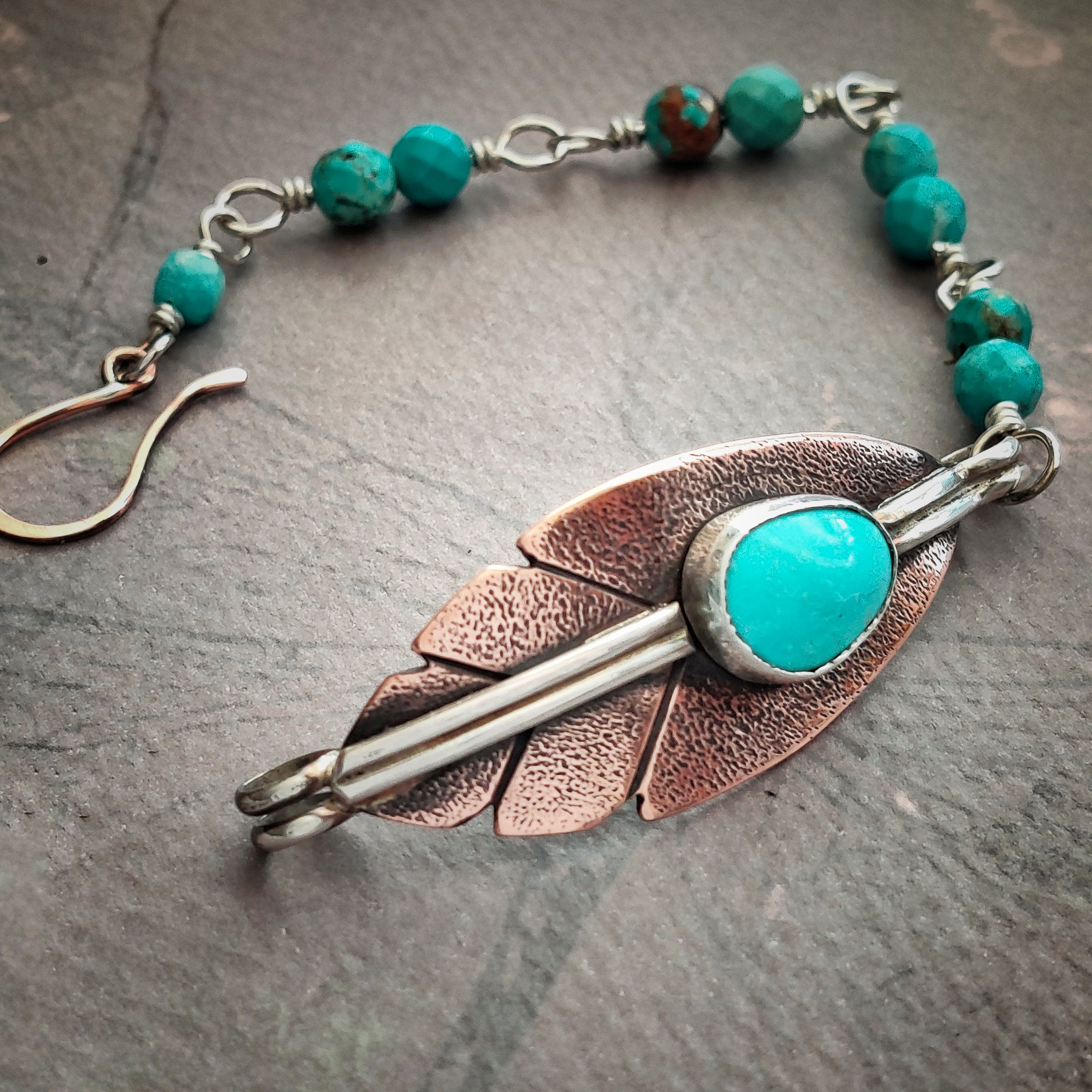 Copper Feather Arizona Turquoise Mountain