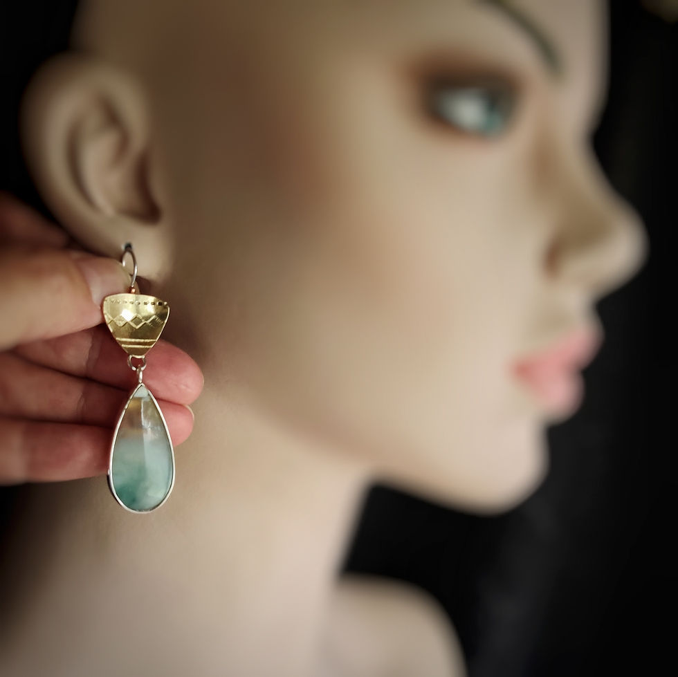 Thumbnail: Opalized teak wood teardrops 