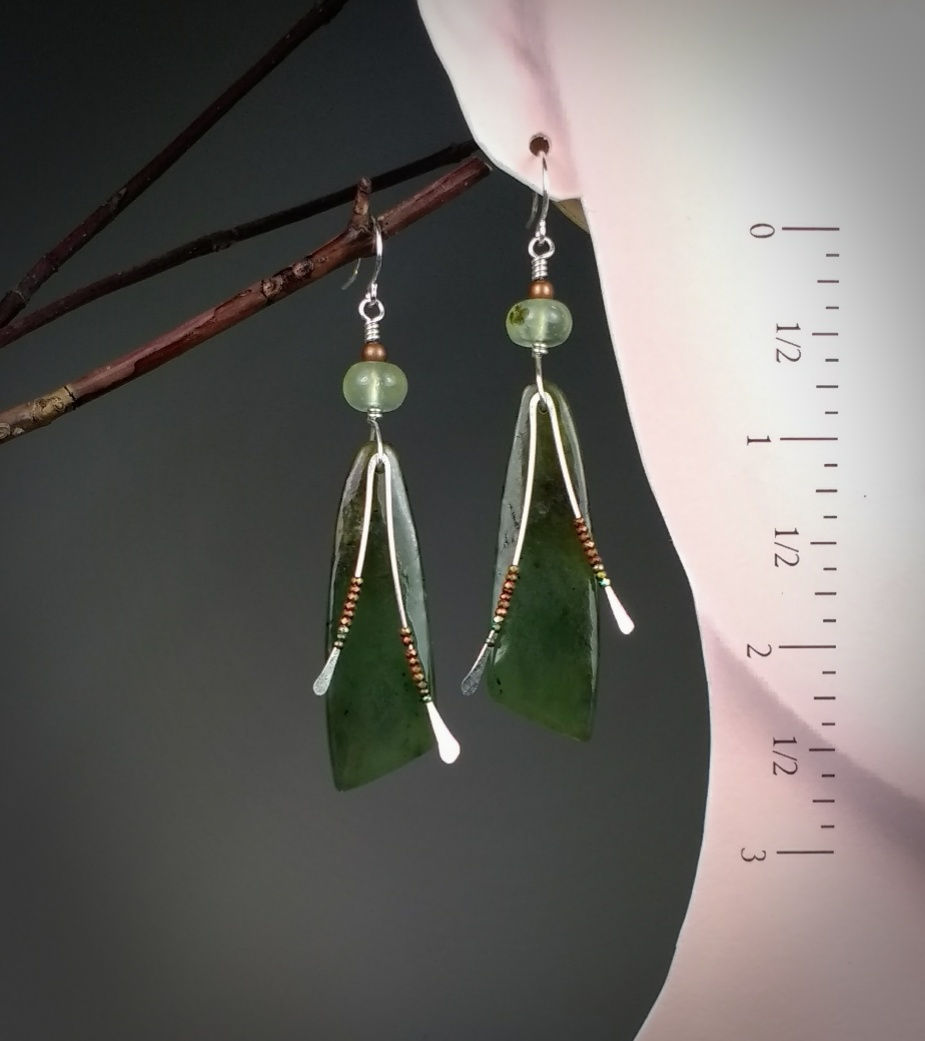 Thumbnail: Hook Earrings .. Dream Stone Canada Jade
