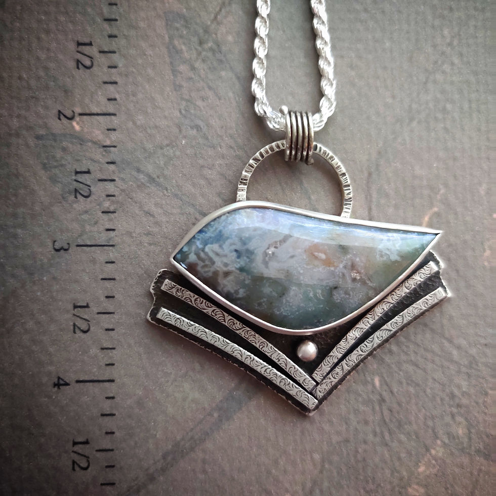 Thumbnail: Well Perched .. artisan silversmith necklace