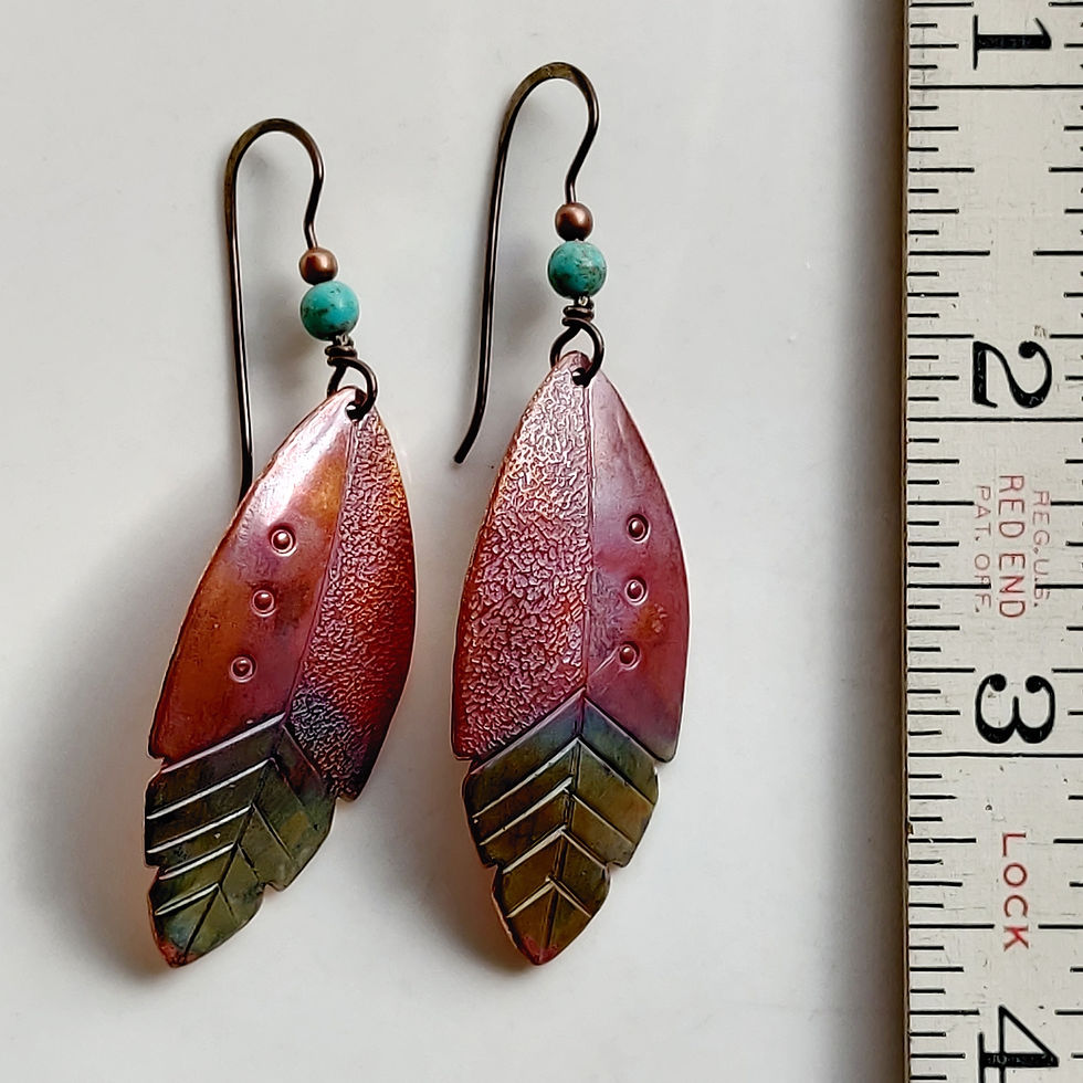 Mystic Feathers and black onyx earrings