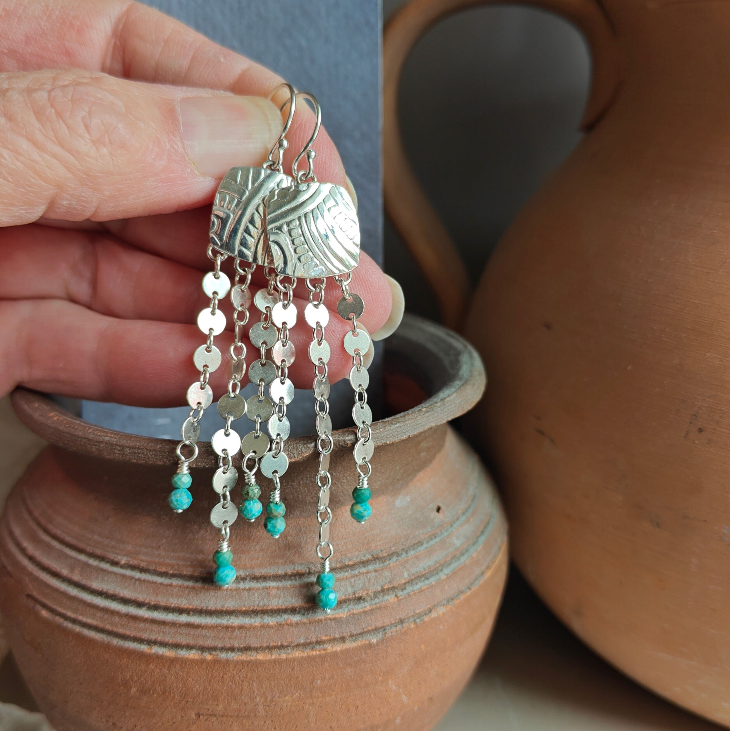 Shimmer Semi- Dusters .. turquoise enders