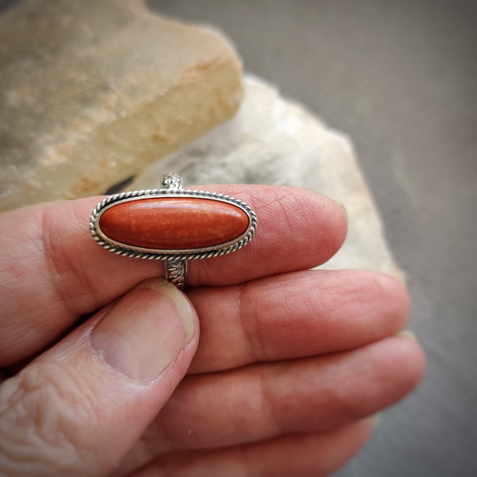 Thumbnail: Red Jasper .. finger ring