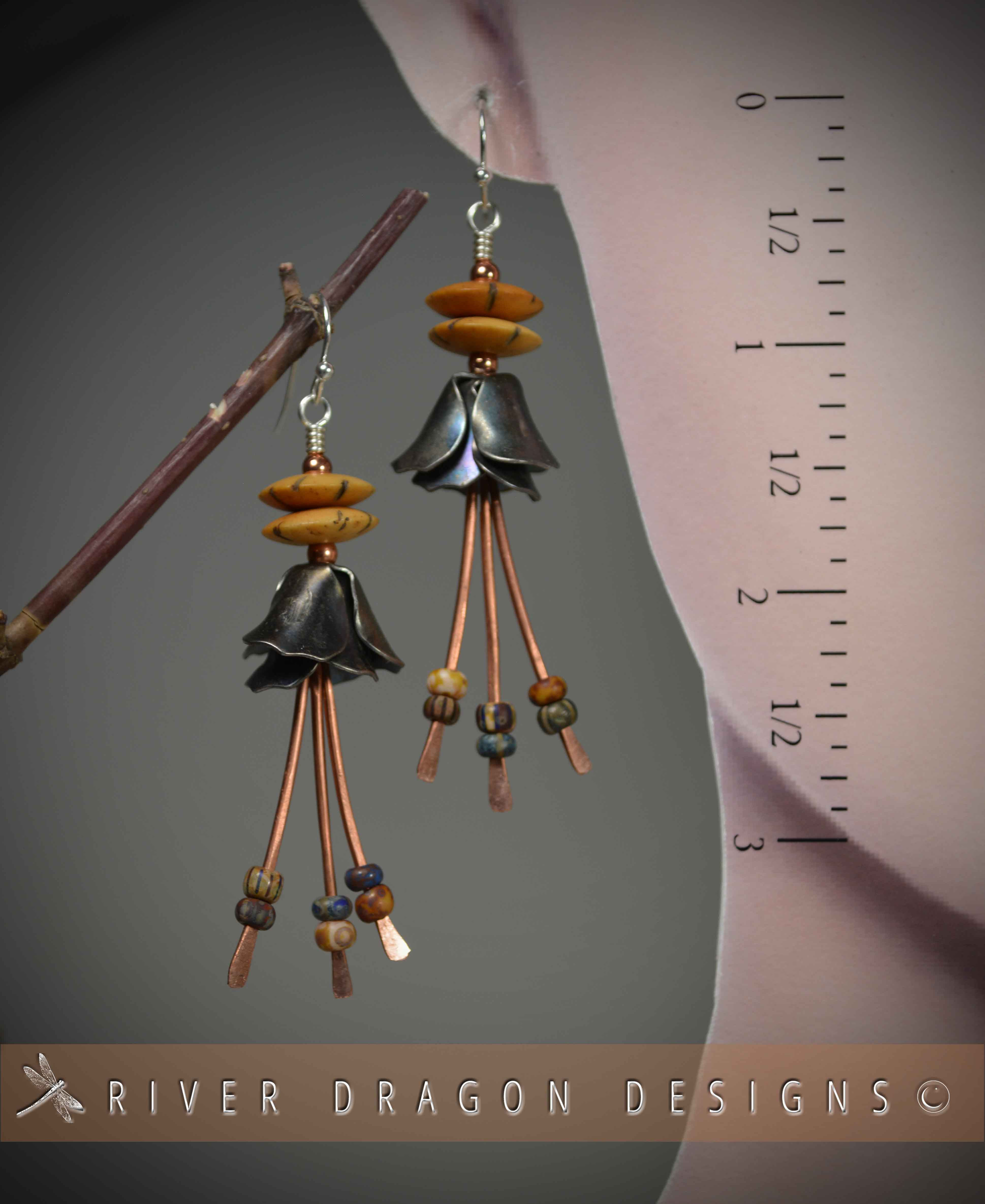 Hook Earrings .. Desert Blossoms