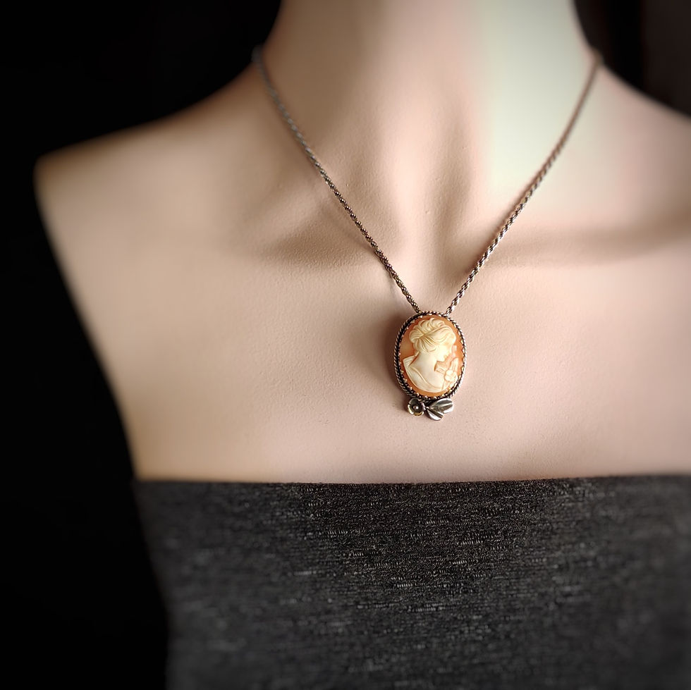 Thumbnail: Vintage Shell Cameo .. newly set 