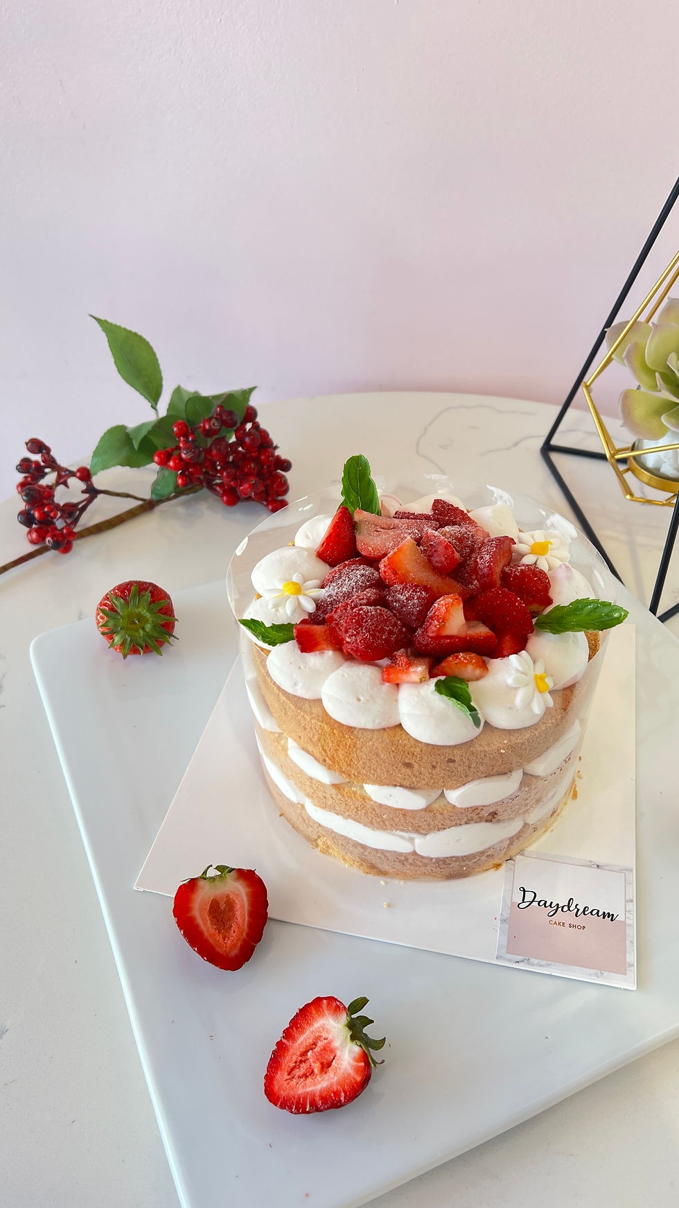 Strawberry Naked Cake