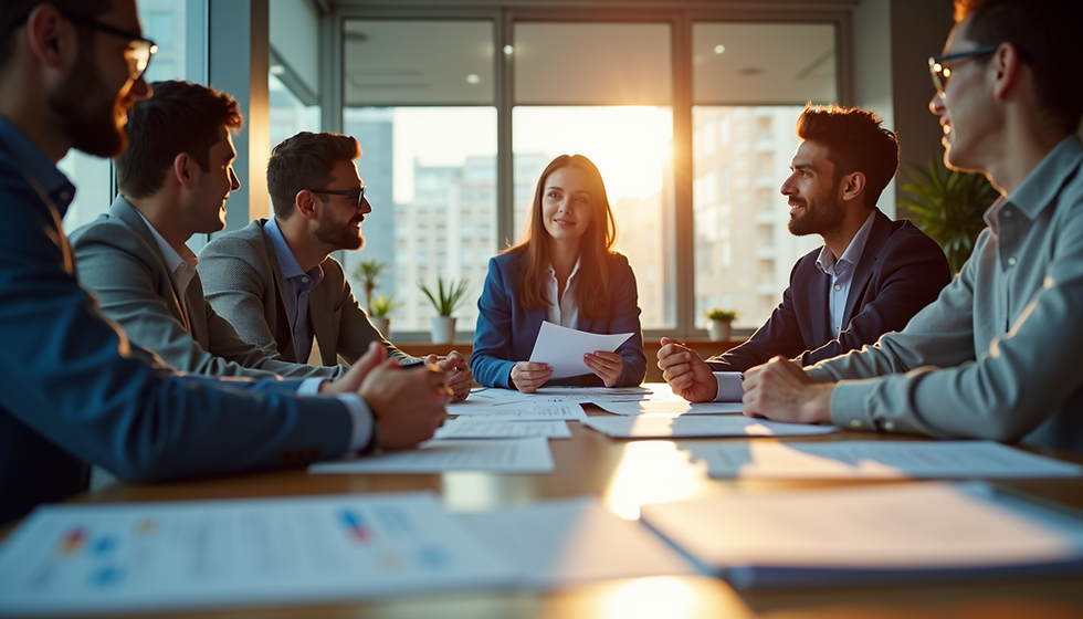 Business team meeting discussing marketing strategies at Brango London