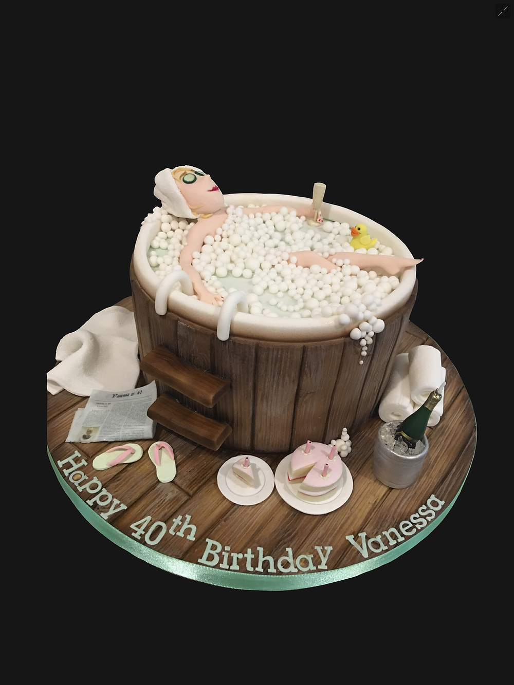 pamper themed birthday cake