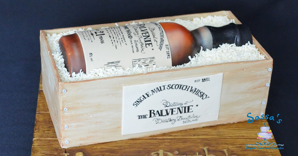 bottle of whisky cake