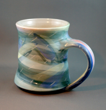 Brent's favourite pottery mug, made by Cindy Gibson Ceramics, Victoria