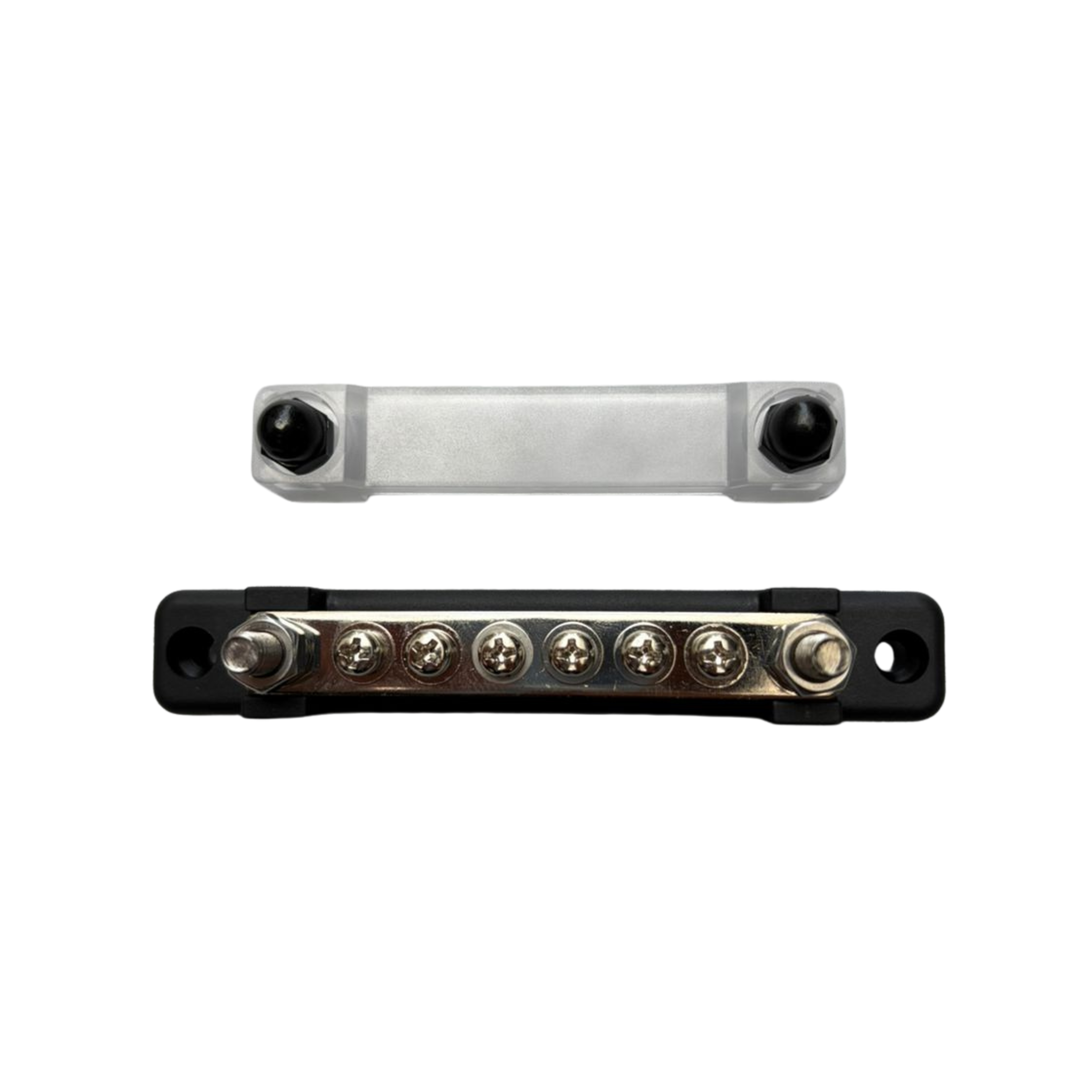 6 Way Busbar with cover Black