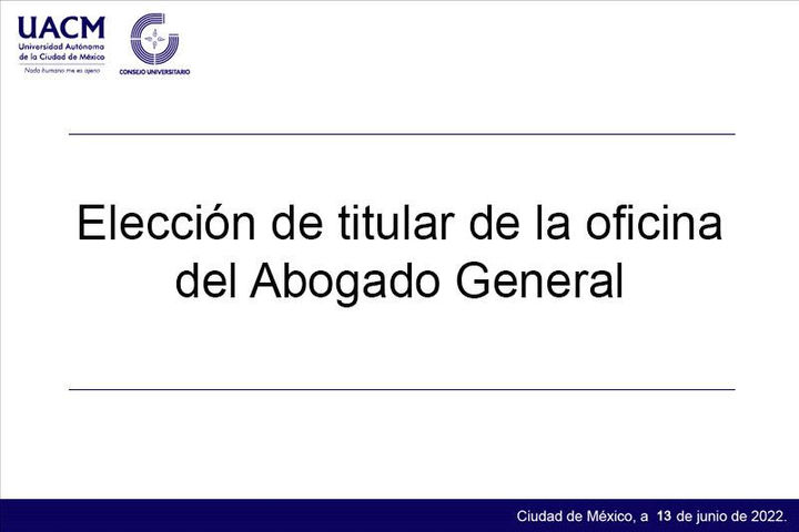 Elección de titular de la Oficina del Abogado General