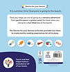 The back cover of A Day at the Beach, one of our sensory board books.