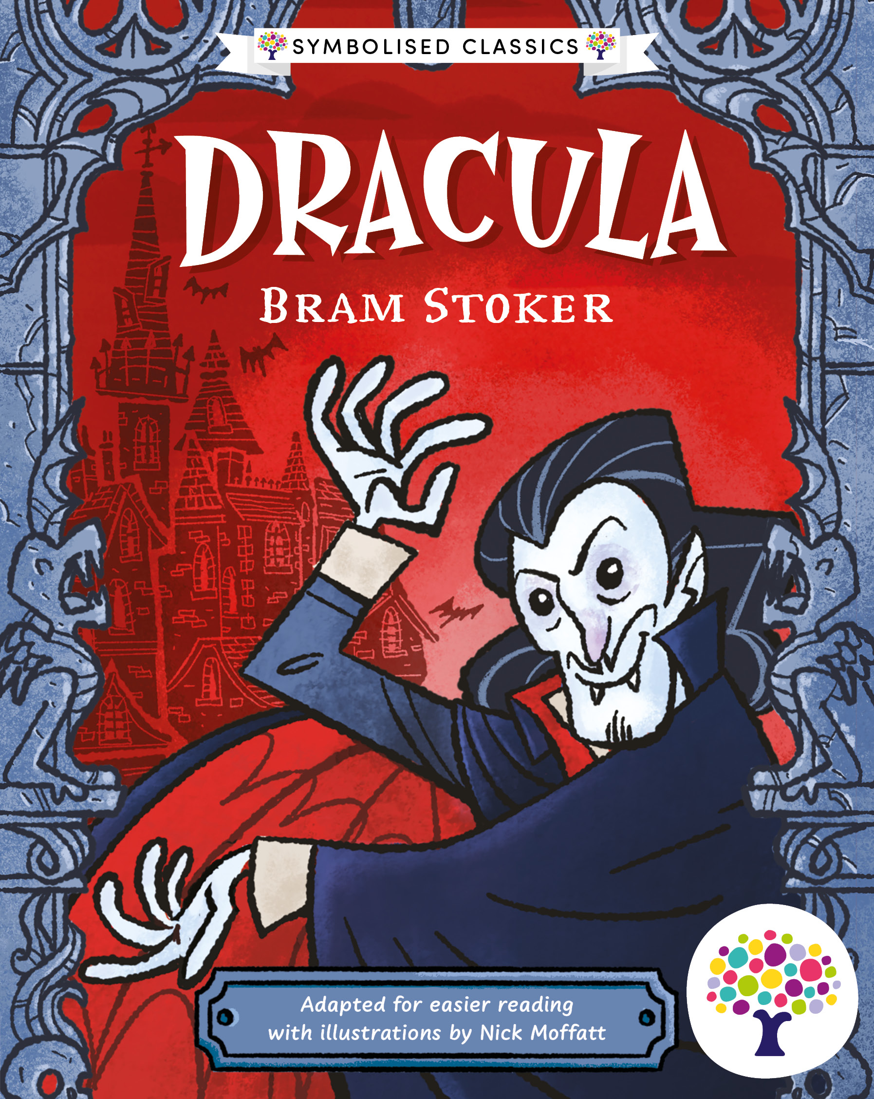 Front cover of Dracula: Accessible Symbolised Edition by Bram Stoker, illustrated by Nick Moffatt