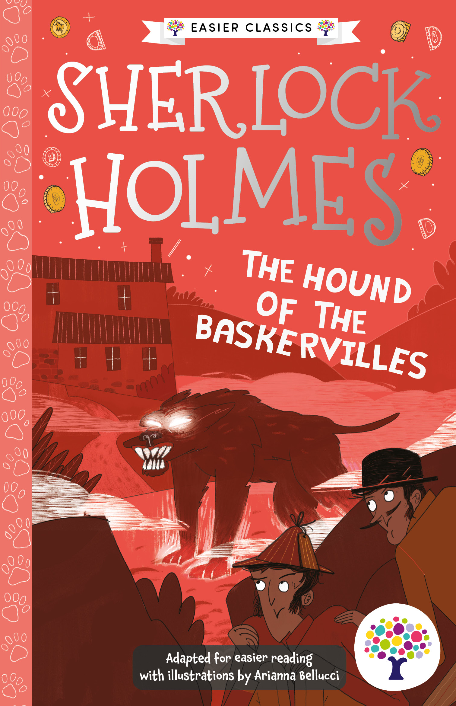 Front cover of The Hound of the Baskervilles: Accessible Easier Edition by Arthur Conan Doyle, illustrated by Arianna Bellucci