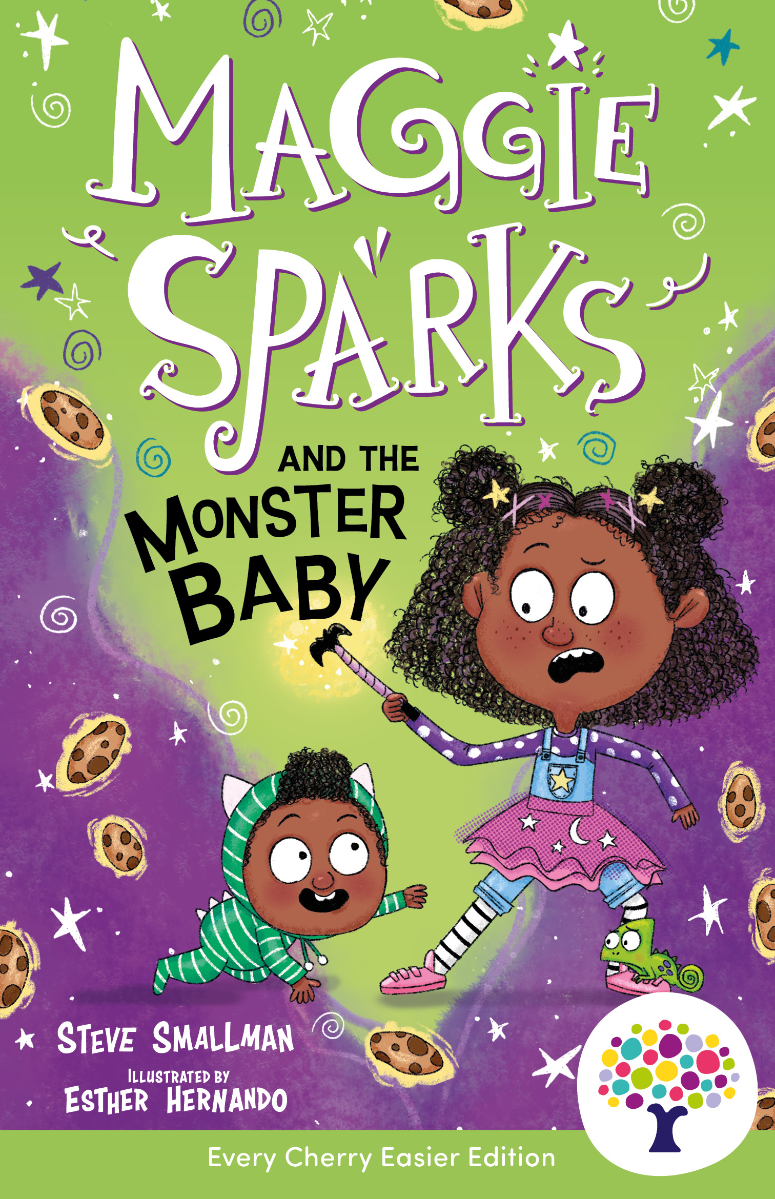 Front cover of Maggie Sparks and the Monster Baby: Accessible Easier Edition by Steve Smallman, illustrated by Esther Hernando