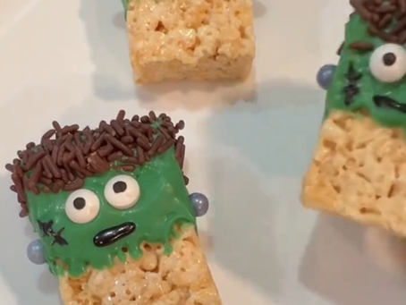 Frankenstein Rice Krispies Treats