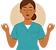 Woman in scrubs meditating
