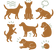 Brown dog shapes with green leaf accents