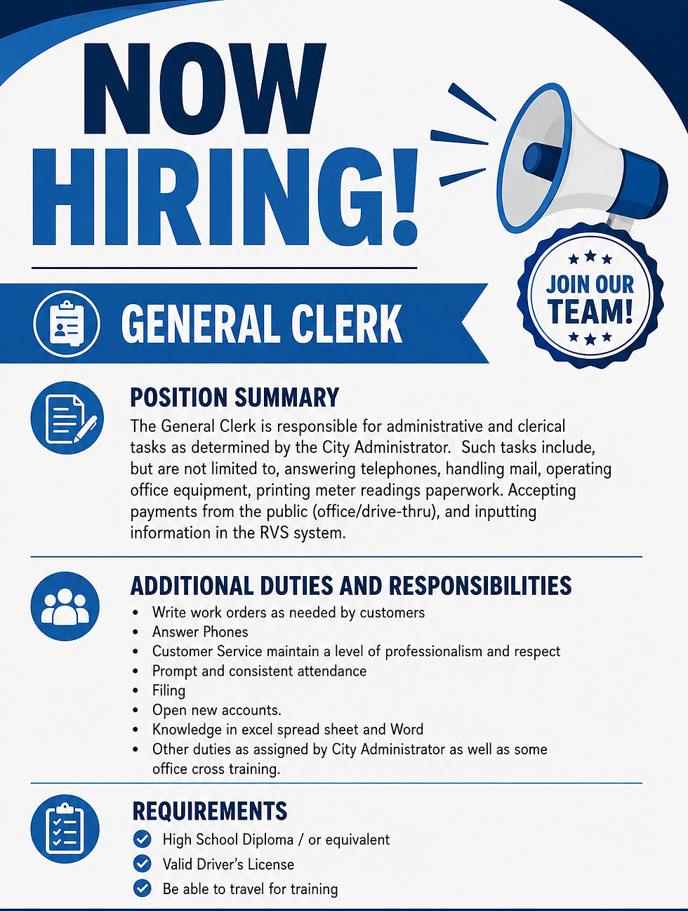 NOW HIRING!