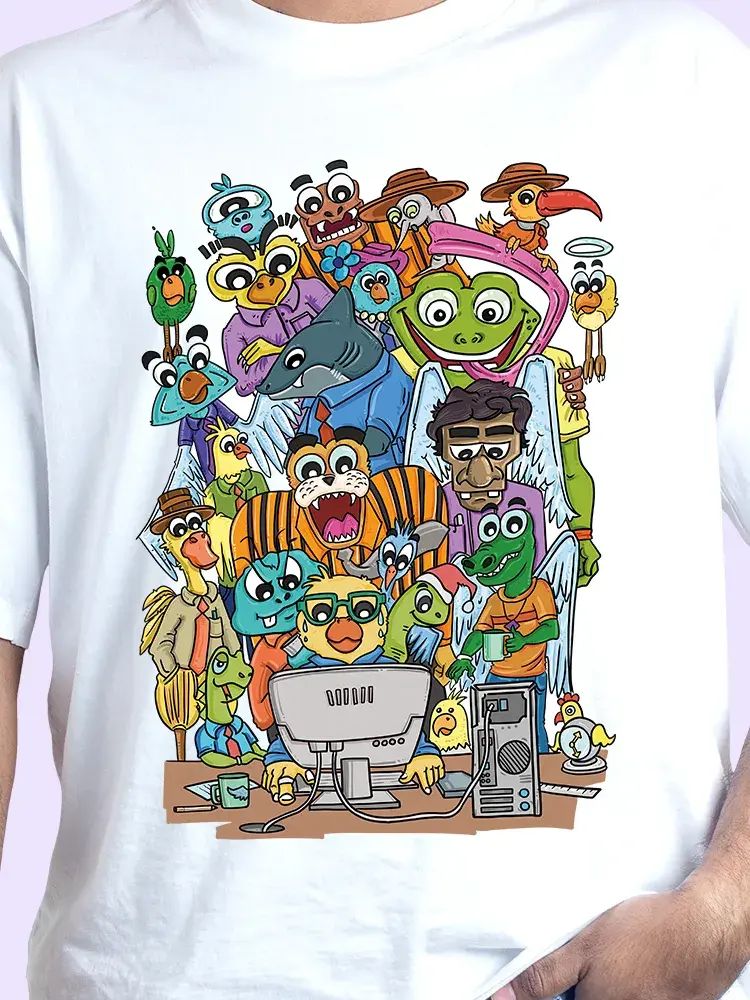 Thumbnail: "Corporate life of graphic designer" Doodle Men Oversized T-Shirt