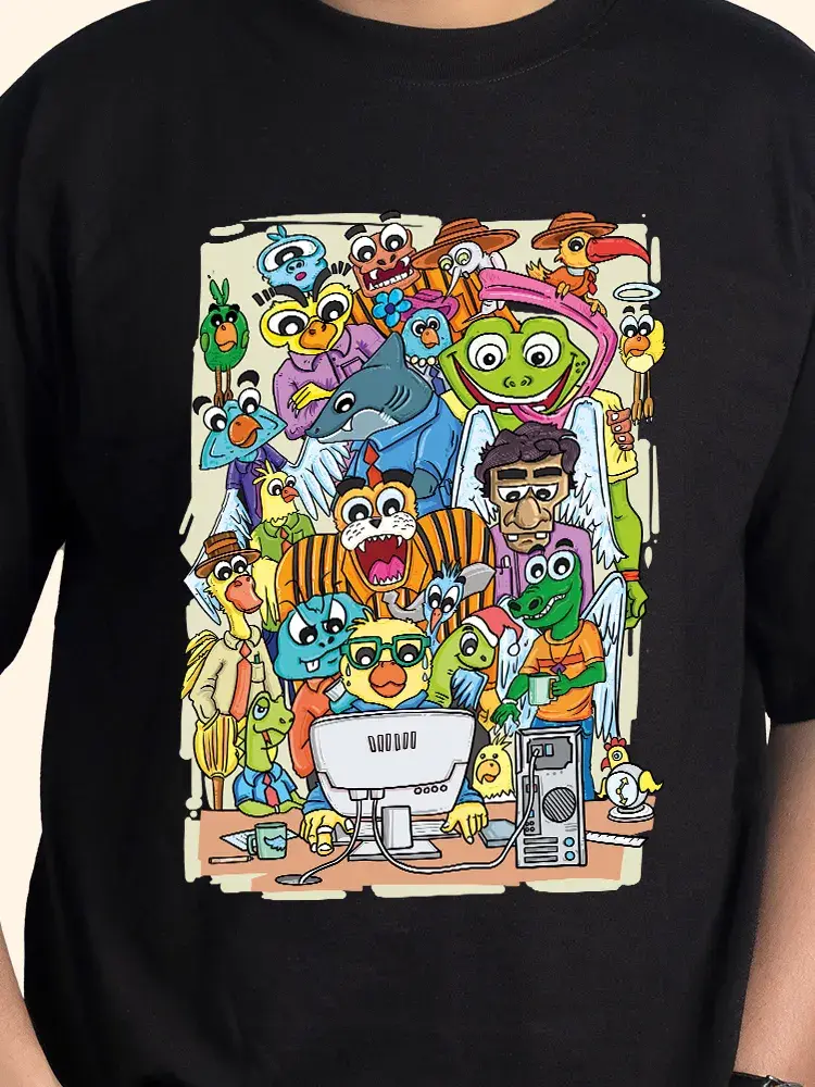 Thumbnail: "Corporate life of graphic designer" Doodle Women Oversized T-Shirt