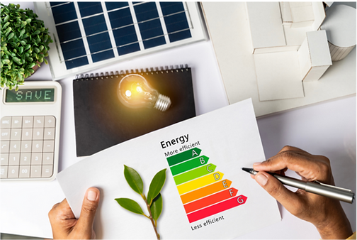Image showing EPC graph, EPCs are carried out by your local energy assessor, Surveying Xperts