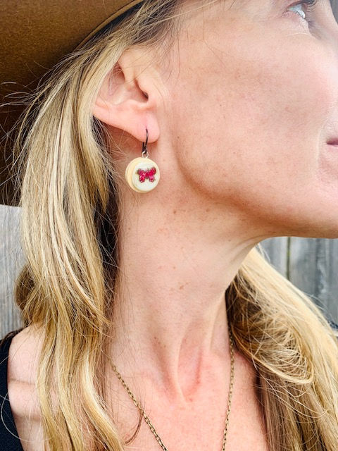 Thumbnail: White Butterfly Earrings